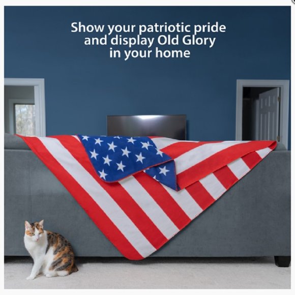 American Flag Blanket 50”x60” Stars and Stripes Throw - Picture 2 of 4